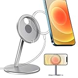 [Ángulo de visión giratorio de 180°] Este soporte MagSafe ofrece un ángulo de rotación de 180° para permitir diferentes opciones de posicionamiento que se adapten a sus necesidades. Ya sea que prefiera la orientación horizontal o vertical, nuestro soporte le ofrece flexibilidad y comodidad para su experiencia de carga.