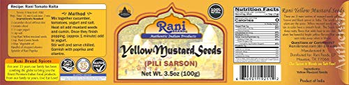Rani Yellow Mustard Seeds Whole Spice 3.5Oz (100G) Pet Jar ~ All Natural | Vegan | Gluten Friendly | Non-Gmo | Indian Origin #TOP4