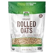 NOW Foods, Organic Rolled Oats, Source of Fiber, Protein and Iron, 100% Whole Grain, Product of the USA, 24-Ounce Packaging May Vary