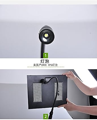 Dimmable LED Work Lamp, 20'' Gooseneck Arm, Magnetic led Inspection Work Light, Adjustable Focus, Tool Machine Light