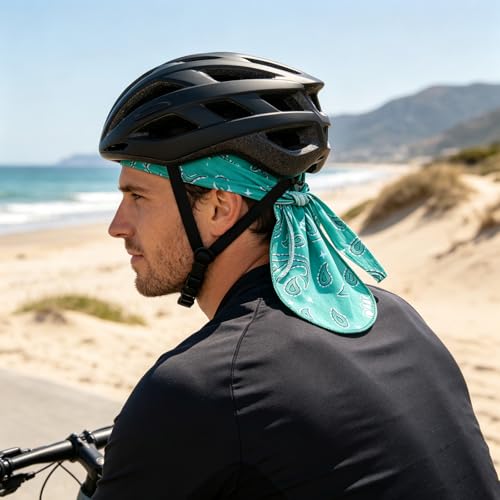 Image of 8 Pack Do Rag Skull Caps for Men Cap Bandana Hat Sweat Wicking Cooling Helmet Liner Cycling Beanie Head Wraps Rag