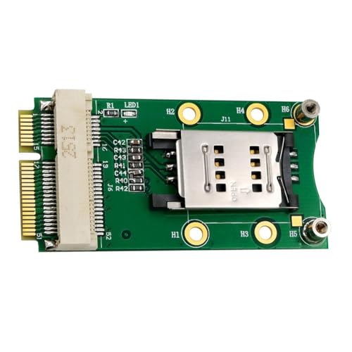 Tlfapfws 3G/4G WWAN LTE GPS MINI PCI-E���W���[�� Mini PCIE����Mini PCI-Express + SIM�J�[�h�X���b�g�A�_�v�^�[�J�[�h���C�U�[�iLED�t���j