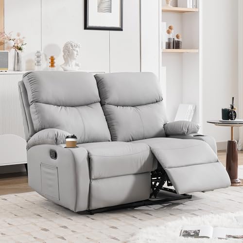 Gray Reclining Loveseat Double Recliner Couch
