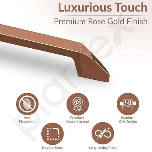 Image of Plantex Cabinet Handle /Kitchen Cabinet Door Handle /Wardrobe /288 mm Cupboard Handle /Door Pull-Push Handle for Home /Office - Pack of 2 (Rose Gold)