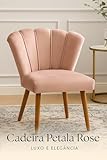 Cadeira Pétalla Sala de Estar, Salão Beleza, Luxo Conforto e Elegância - Suede- (Rosê) - JRC Móveis