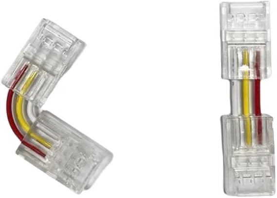 5pcs LED Bar Corner Connector for 5050 3528 RGB RGBW RGB + CCT LED Strip Lights 3pin8mm Right Angle L-Shape Solderless Adjustable Connector