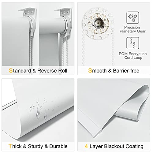 image for MiLin Blackout Roller Shades Room Darkening Window Blinds and Shades, 