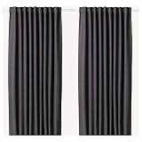 Ikea ANNAKAJSA - Cortinas para oscurecer la habitación, 1 par, 145 x 300 cm, color gris