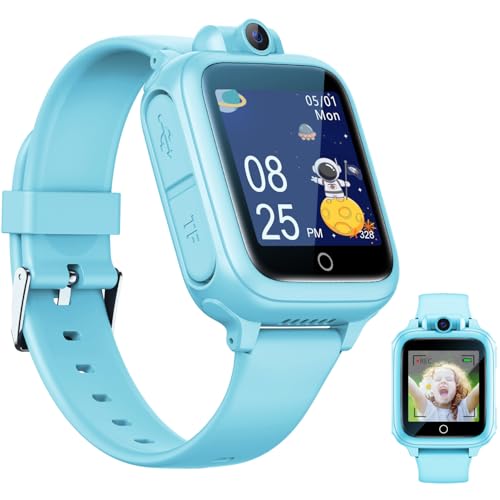 Smart Watch for Kids, Kids Watch with 26 Games Camera Video Recorder Music Alarm Calculator Calendar Flashlight Stopwatch Pedometer, Fun Birthday Gifts Boys Watch Toys for 4-16 Year Olds Blue