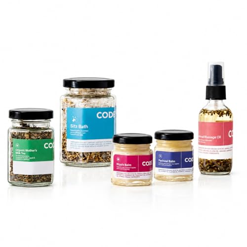 CODDLE Natural Postpartum Recovery Kit, Postpartum Care Essentials with Perineal Balm, Nipple Balm & Sitz Bath Soak, Plant-Based Relief for Soreness, Swelling & Hemorrhoids, Baby Shower Gift