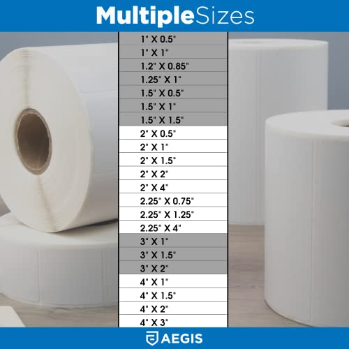 Aegis Adhesives - 3” X 1” Direct Thermal Labels For Fba Barcodes, Address, Perforated & Compatible With Rollo, Zebra, & Other Desktop Label Printers (12 Rolls, 1300/Roll) #TOP5