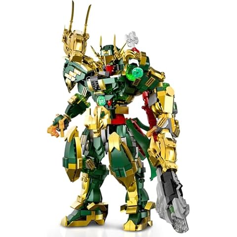 HIGH GODO Mech Robot Building Set, MOC China Guan Yu General Chinoiserie Mech Action Figures Model Weapons, Hero Warrior Collectible Display Toys Gifts for Boys Adults 12+ (1408PCS) Cover
