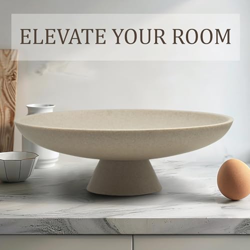 image for LIN CHUAN Large Decorative Bowl, Modern Resin Pedestal Bowl for Home D