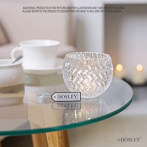 Hosley’s Set Of 72 White Unscented Votive Candles & Set Of 4 Clear Glass Tealight Candle Holder 3.78 Inch Diameter #TOP6