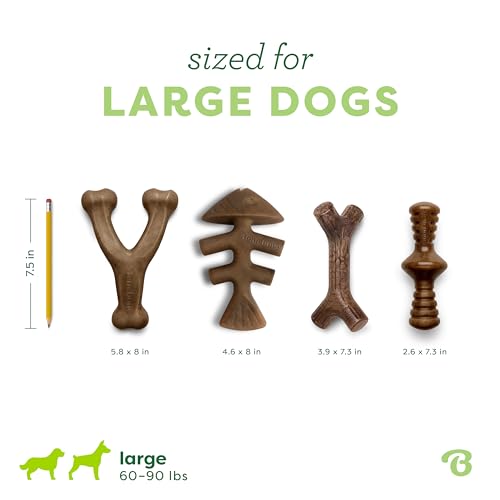 Benebone Large 4-Pack Dog Toys for Aggressive Chewers – Durable Dog Bones, Made in USA – Dog Toys for Large Dogs Under 90 lbs by Benebone - Image 4