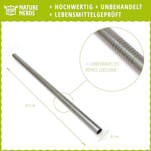 Edelstahl-Strohhalm Nature Nerds – wiederverwendbare Trinkhalme aus Edelstahl