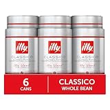 illy Whole Bean Coffee, Classico Medium Roast, 8.8oz, 6 Pack | 100% Arabica, Premium Italian Coffee, Ideal for Espresso, Drip, Moka and French Press Brewing