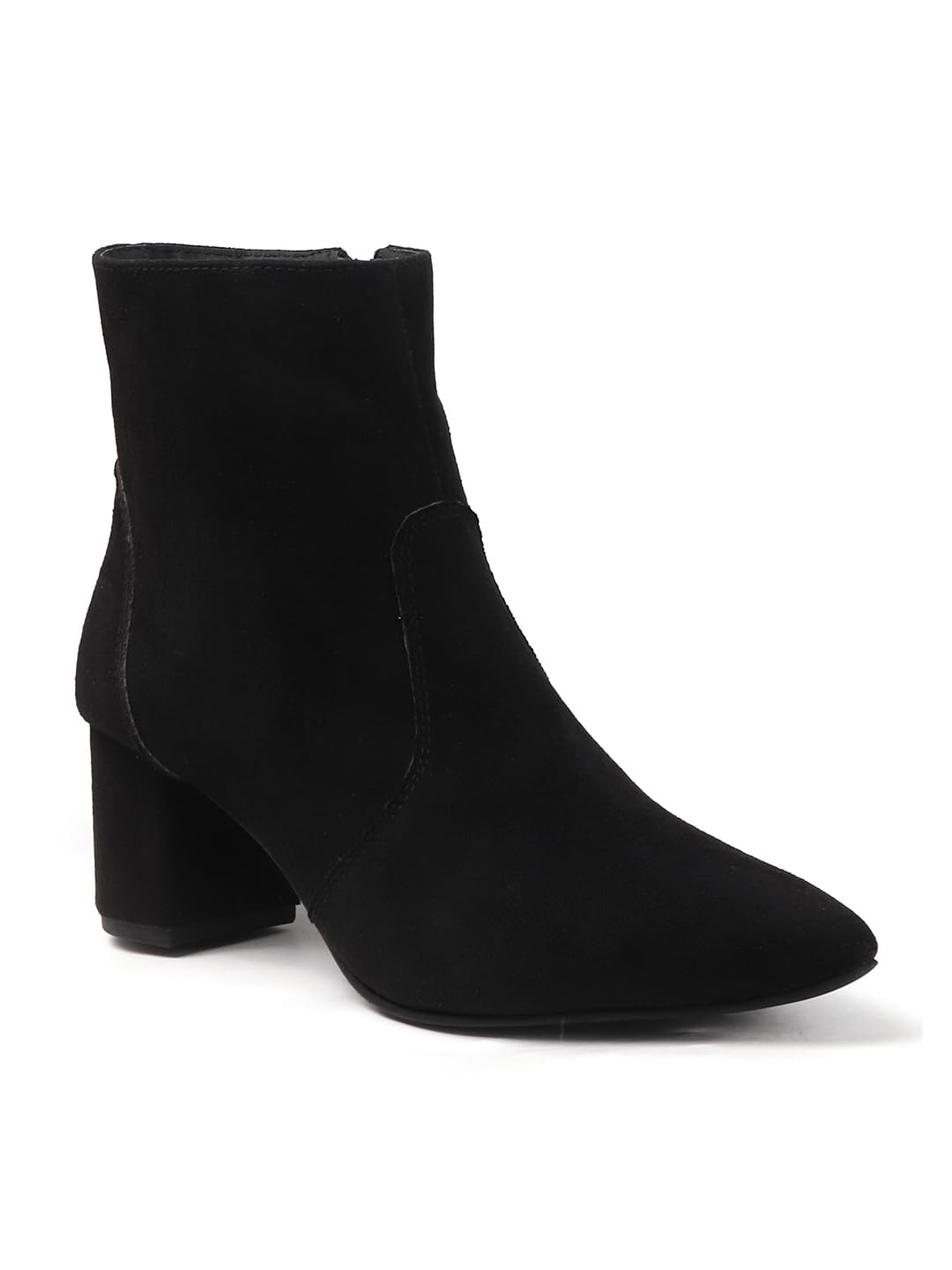 Women's Sophisticated Pointed-Toe Block Heel Ankle Boot with Side Zipper-image-4