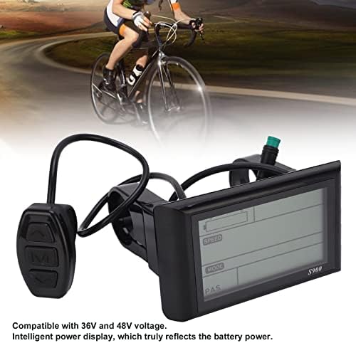 banapoy 36V 48V E-Bike LCD Display, S900 Electric LCD Bicycle Display Meter, Waterproof S900 Display Control Panel Ebike LCD Display Cycling Computer, for Bicycle Modification