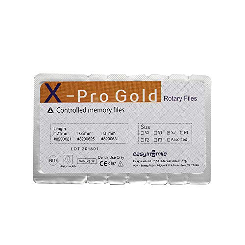 Easyinsmile Arquivos rotativos X-Pro Gold Taper NITI Endo 6 peças de arquivos de memória controlados