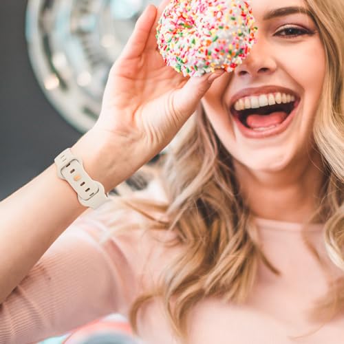 Oumida 4 Piezes Correas Compatible con Xiaomi Redmi Watch 5 Active/Redmi Watch 5 Lite, Pulseras de Repuesto Fina de Silicona Suave Impermeable (Negro/Humo Violeta/Té de Leche/Luz de Estrellas) - imagen 4