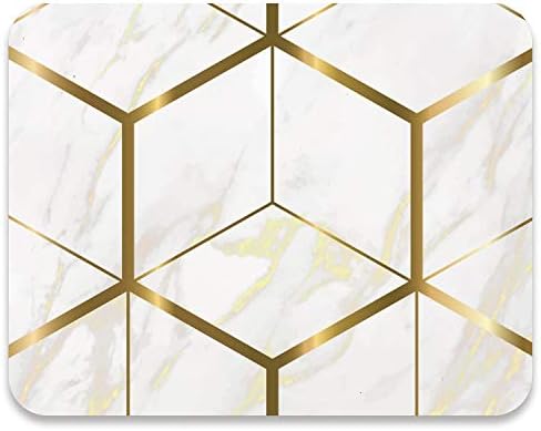 Audimi Mouse Pad Golden Lines Triangle Pattern Gradient Color Rubber Black Mouse Mat Non-Slip Base for Office Decor Game