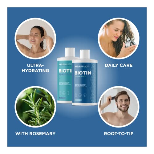 Volumizing Biotin Shampoo And Conditioner Set - Sulfate Free Shampoo And Conditioner For Dry Damaged Hair And Scalp Care - Volumizing Shampoo For Thinning Hair With Jojoba And Argan Oil For Hair Care #TOP4
