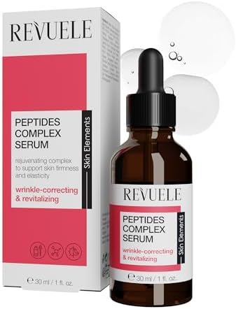 Revuele Sérum de péptido complejo – Suero facial reafirmante antiarrugas con péptidos y ácido hialurónico, 30 ml