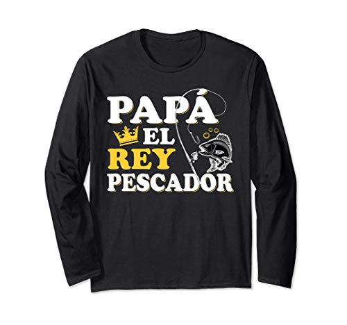 Camiseta Para Pescador Papa Pesca Divertida Manga Larga