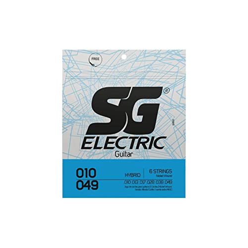 Jogo De Corda Para Guitarra SG 010 Hibrida Nickel Wound