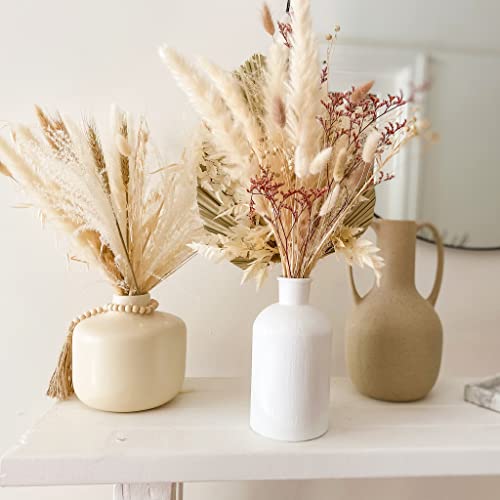 South Pillar - Dried Pink Pampas Grass Bouquet - 17.5 Inch - Palm Leave, Fern, Bunny Tail Grass And Dried Flowers - Vase Not Included - Boho Wedding And Home Decor #TOP4