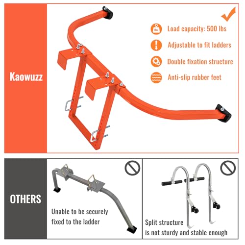 Ladder Stabilizer, Heavy Duty Steel Ladder Roof Hook Ladder Stabilizer with Wall Extension Accessory, Stable Ladder Standoff Arms for Roof Gutter (Ladder stabilizer) by Kaowuzz - Image 2