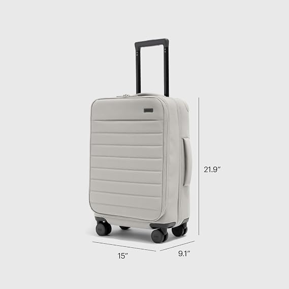 Away Carry-On and Medium Checked Luggage Set | His and Hers 23-Inch Expandable Nylon Carry-On Luggage with Spinner Wheels, 2-Piece Travel Set, Cloud Gray and Clay Pink