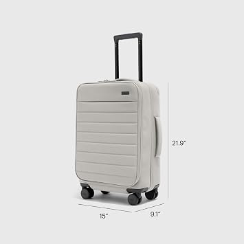 Away Carry-On and Medium Checked Luggage Set | His and Hers 23-Inch Expandable Nylon Carry-On Luggage with Spinner Wheels, 2-Piece Travel Set, Cloud Gray and Clay Pink