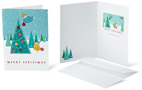 Amazon.com $15 Gift Card in a Greeting Card (Christmas Tree Card Design)