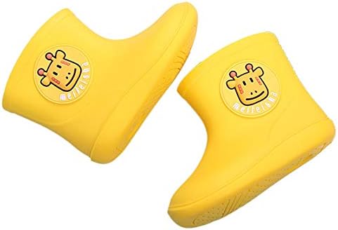 YONGFU Toddler Rain Boots Girls Kids Boys Waterproof Cartoon Printed Anti-Slip Rain Shoes Gardening Wear for 1-6 Years (Pink E#, 12-15Months)