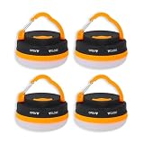 Portable LED Camping Lantern, Collapsible with Carabiner Hook in Eye-Catching Black and Orange – Your Go-to Gear for Nighttime Fun! Adventure Ready！