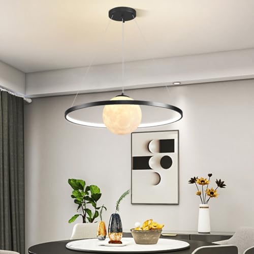 Lustre suspension LED moderne de forme cercle blanc pour éclairage de cuisine