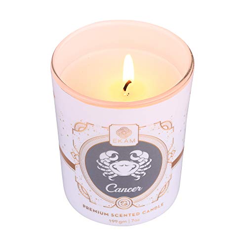 Image of EKAM Cancer Zodiac Scented Candle| Net Weight: 199 GMS; Burn time: 30 hrs