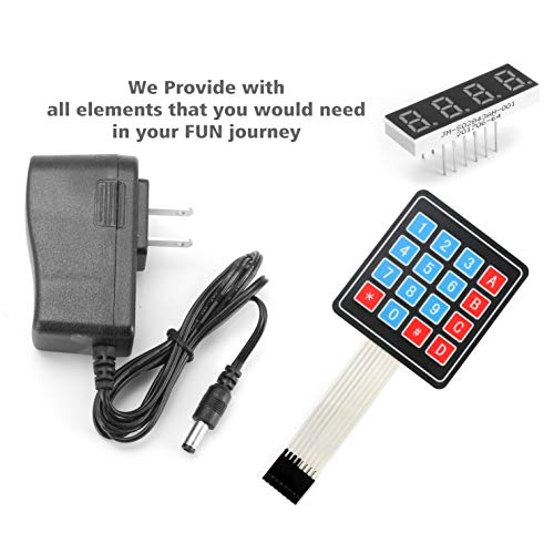 Deyue 398 Electronic Starter Fun Kit Bundle | Basic Electronics Components Starter Kit | For Arduino, Raspberry Pi, Stm32 | Power Supply Module, Power Adaptor, Jumper Wire #TOP1