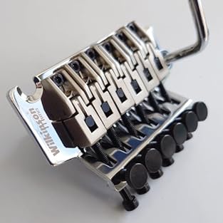 1. DURABLE CONSTRUCTION - This 6-string electric guitar bridge system features a double-locking tremolo design, with a base plate and saddles made of steel to ensure long-lasting durability and stable performance. The die-cast zinc block offers a sol...