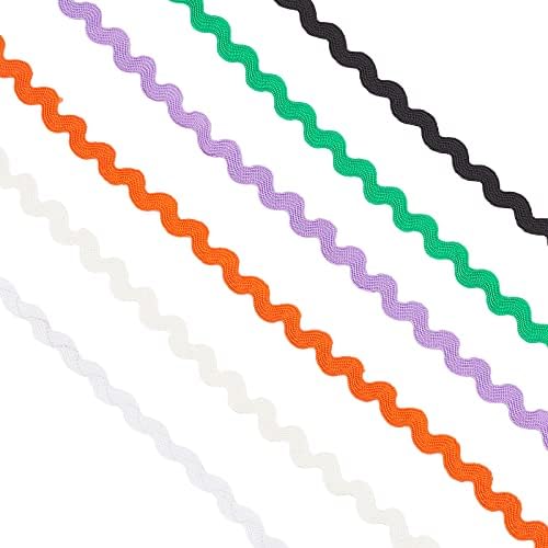GORGECRAFT 27yard/25m Rick Rack Trim Ribbon Wave Sewing Bending Fringe Trim 5mm/0.2 inch for Sewing Flower Making Wedding Party Lace Ribbon Craft (White)