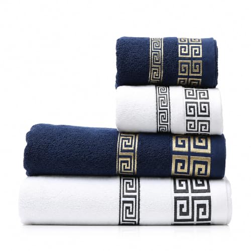 D.SIREZ Towel Set Luxury 4 Piece Towel. 100% Luxury Cotton, Super Absorbent. 460 GSM. 2 Bath Towels & 2 Hand Towels