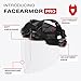 NoCry Premium Safety Face Shield for Grinding and Cutting — Clear Anti-Fog, Impact Resistant Visor and Adjustable Headgear — ANSI Z87.1 Certified for Industrial Use — Washable Sweatbands Included