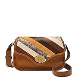 Fossil Women's Heritage Leather Mini Flap Crossbody Purse Handbag, Natural Python/Bone (Model: ZB1873888)