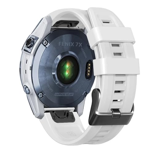 [�����ȓX] Quickfit �V���R���o���h �ɓK��Garmin Fenix 8 E Fenix 7 7X 6 5X Enduro 3 2 Pro Tactix 7 Pro �E�H�b�`�X�g���b�v 26mm 22mm ���X�g�o���h �u���X���b�g(White,