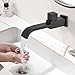 Produktbild G1/2 Wandarmaturen Wandmontage Einloch Waschtischarmatur Armatur Garten Kalt Wasserhahn Waschbecken Badarmaturen Messing FüR Becken Bad KüChe Mit Quadratische Sockel Griff Moderne Schwarz