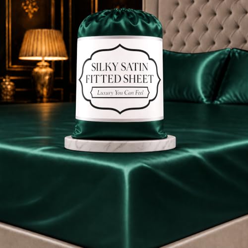 DECOLURE Satin Fitted Sheet King Size | Softer Than Silk | Luxury 1 Pc Set