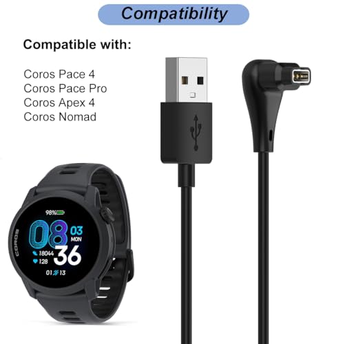 Cargador para Coros Pace Pro Apex 4 cable de carga USB de repuesto doble 1m 2