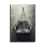 Leotear Art Boxing Gloves Vintage Photo Poster Wall Art Canvas Painting Black and White Picture Sport Prints for Living Room Home Wall Decor (Unframed,24x36 inch)